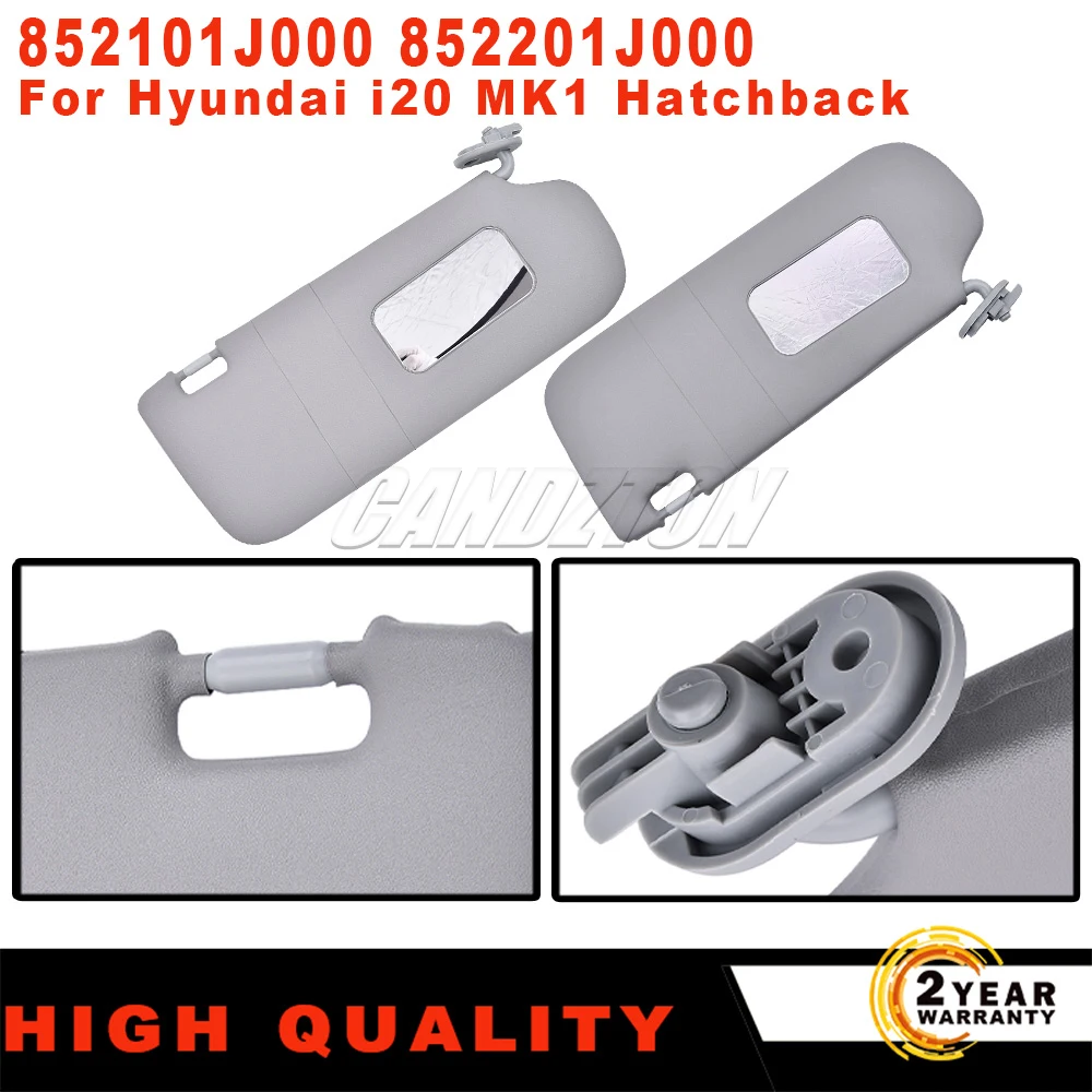 For Hyundai I20 MK1 New Sun Visor Interior Sunshade With Make-up Mirror Gray Left Right 852101J000 852201J000 Car Accessories