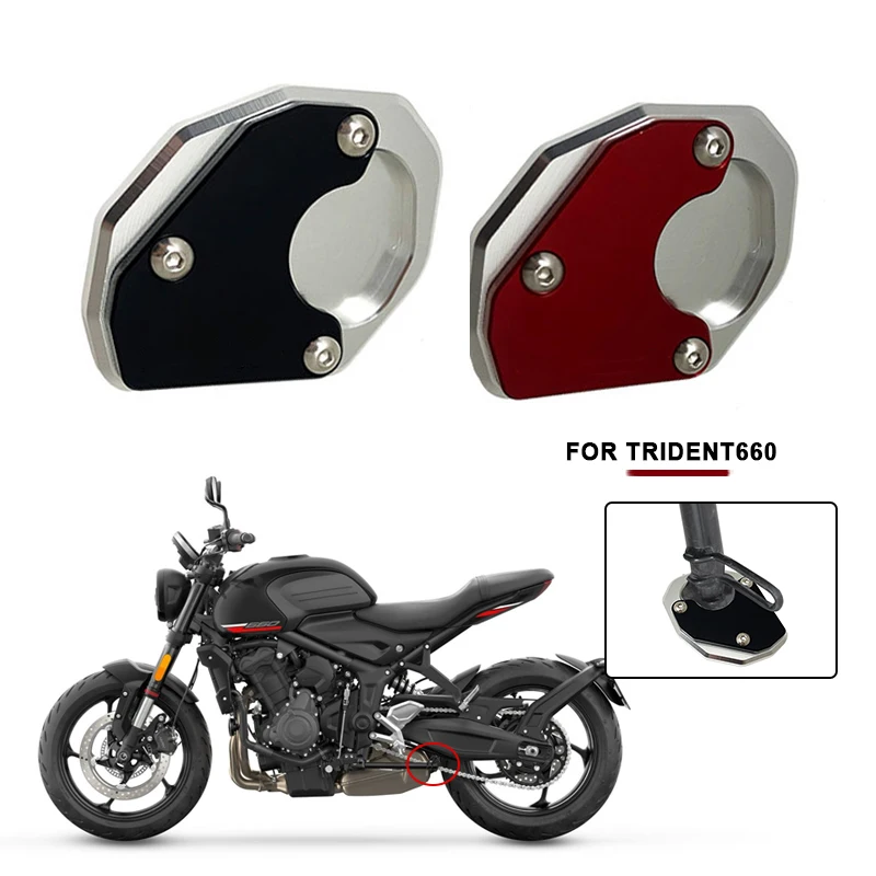 2023 Motorcycle Aluminium Kickstand Foot Side Stand Extension Pad Support Plate For Trident 660 TRIDENT660 Trident660 2021 2022