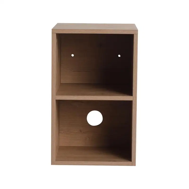 12 Inch Wall Mounted Shelves, Small Storage for Bathroom, Plywood, Imitation Oak Finish, Decorative and Functional Solutions