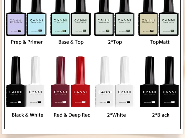 CANNI 9 ml Schwarz Weiß HEMA TPO FREI Gel Lack Farbe Hohe Qualität Langlebig Soak Off Neon UV LED Lampe Aushärtung Kunst Nagel Gel – Detail 7