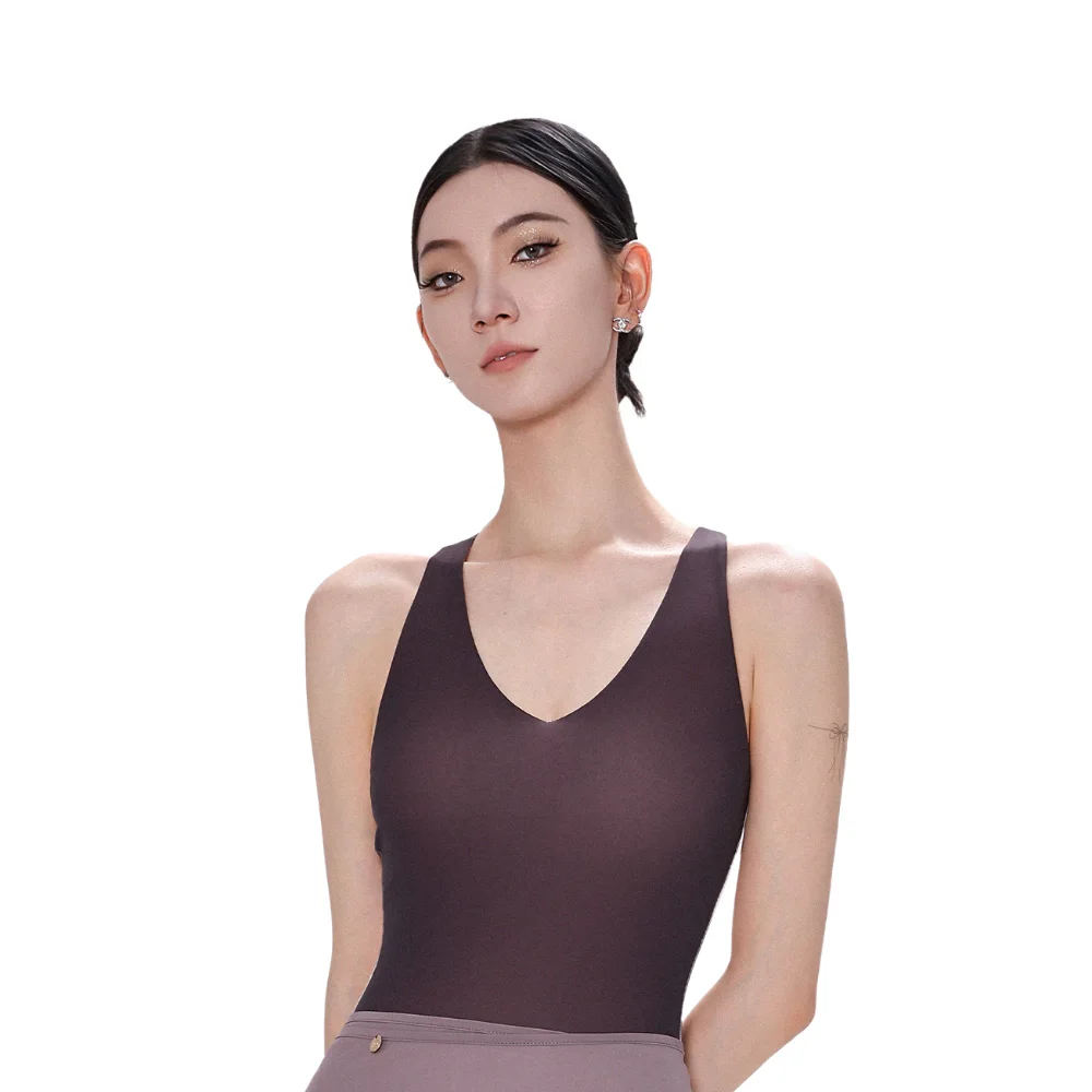 Combinaison de Ballet en forme de U pour adulte, décolleté en V profond, dos nu, tempérament féminin, amincissante, tenue de pratique du Yoga, Costume de danse