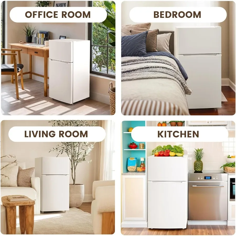 ثلاجة صغيرة 3.55 قدم مكعب مع ثلاجة صغيرة بفريزر مع بابين لمكتب المطبخ والنوم وثلاجة صغيرة لغرفة النوم مع ضبط #6