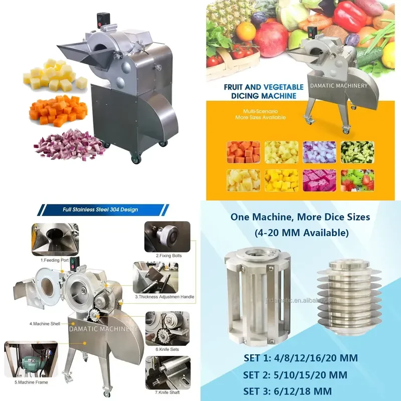 

YWM Certificate High-Efficiency Cutter with Big Capacity Multifunctional Vegetable and Potato Slicing Dicings Strips Cube