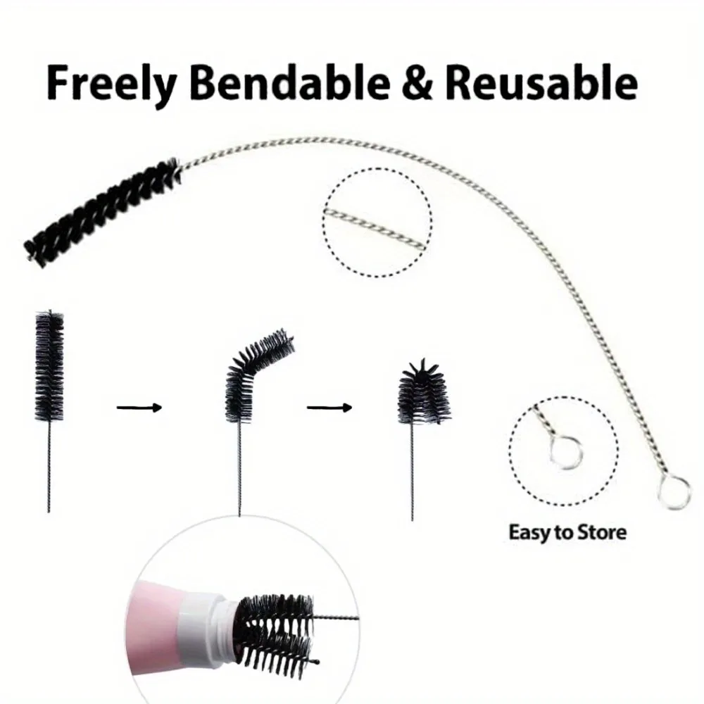 Pipe cleaning brush, airbrush cleaning through-hole needle stainless steel five-piece tool brush, carburetor cleaning brush