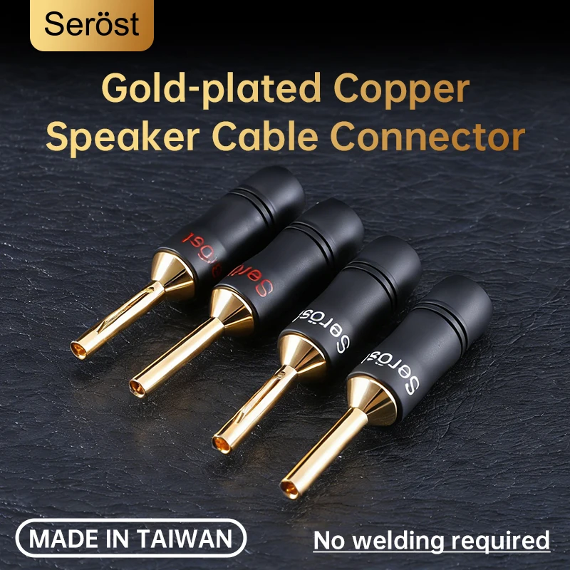 Serost BZ-5 HiFi High-End Audio-Lautsprecherkabel mit Bananensteckern, vergoldete Kupferanschlüsse für Verstärker und Lautsprecher – Detail 1