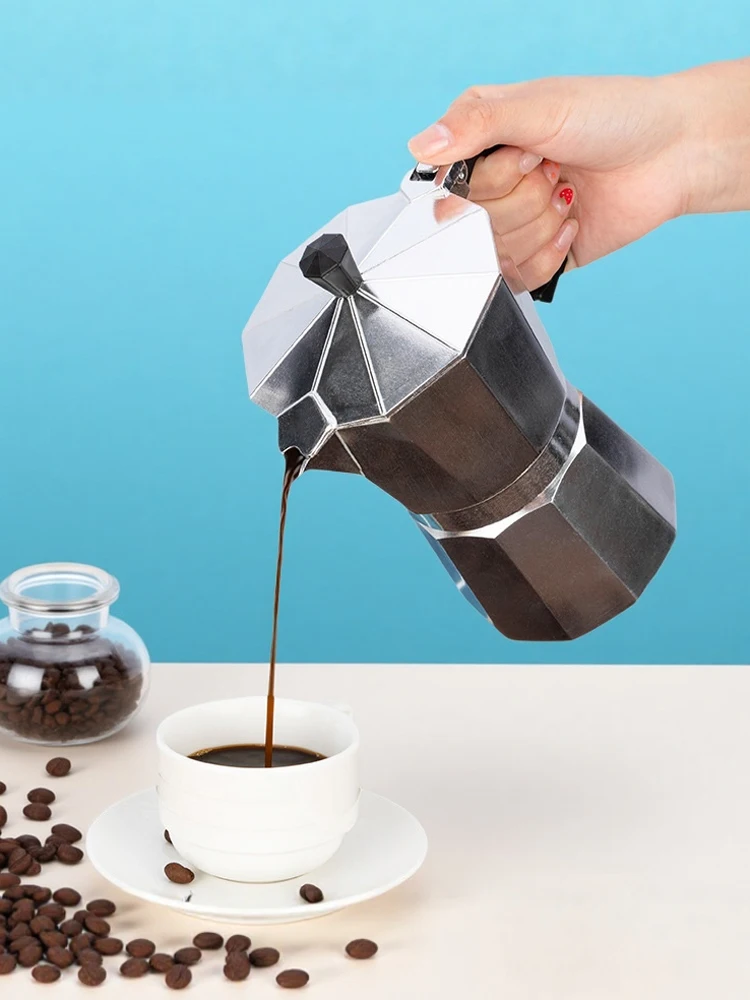 Moka Pot-cafetera italiana Espresso, cafetera Geyser de aluminio, tetera, estufa para Latte, accesorios clásicos para Ba