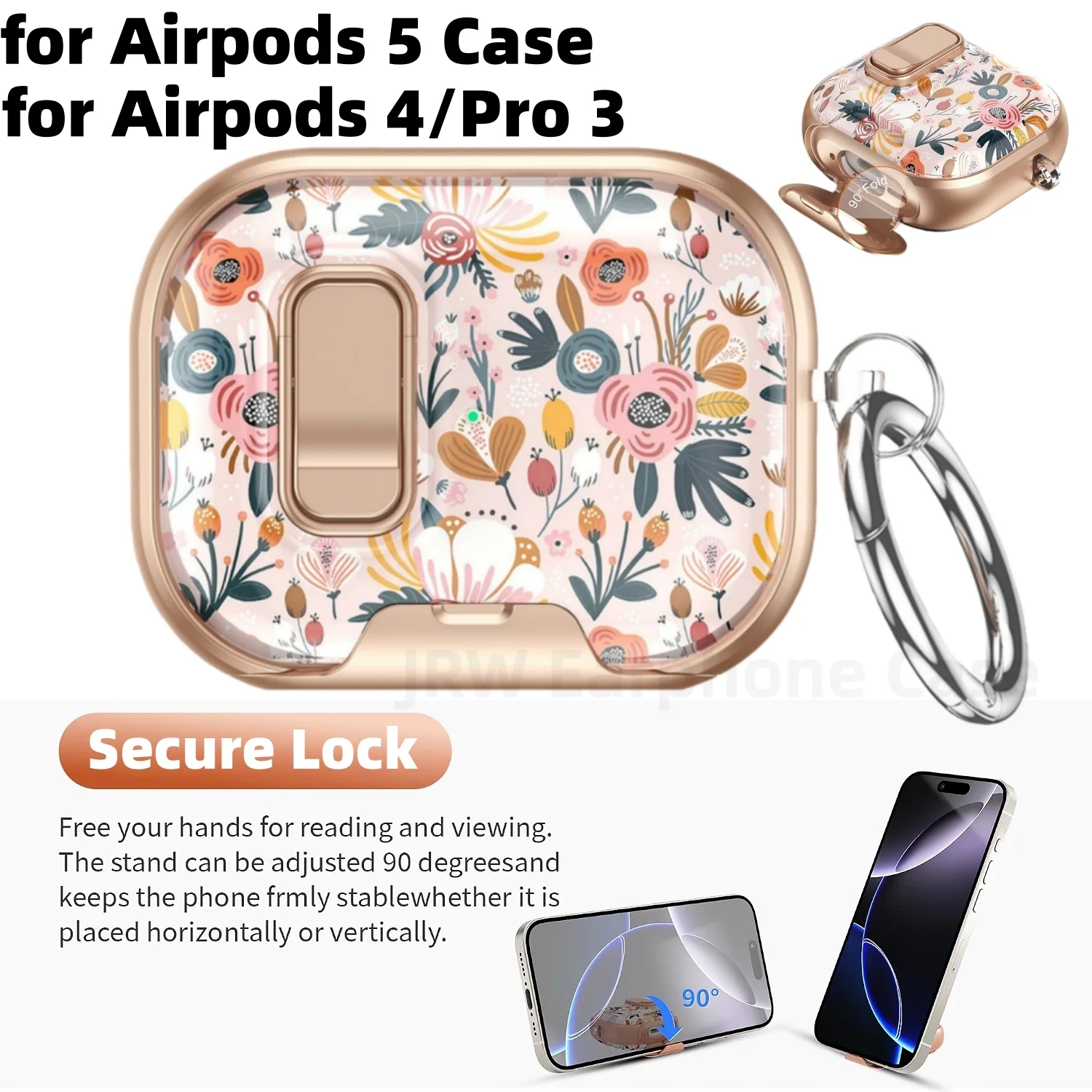 (2026 New) For Airpods 5/4/Pro 3 Case with Phone Stand&Cleaner Kit Lock Clip For AirPods 5th Generation Case Airpods Pro 3 Cover