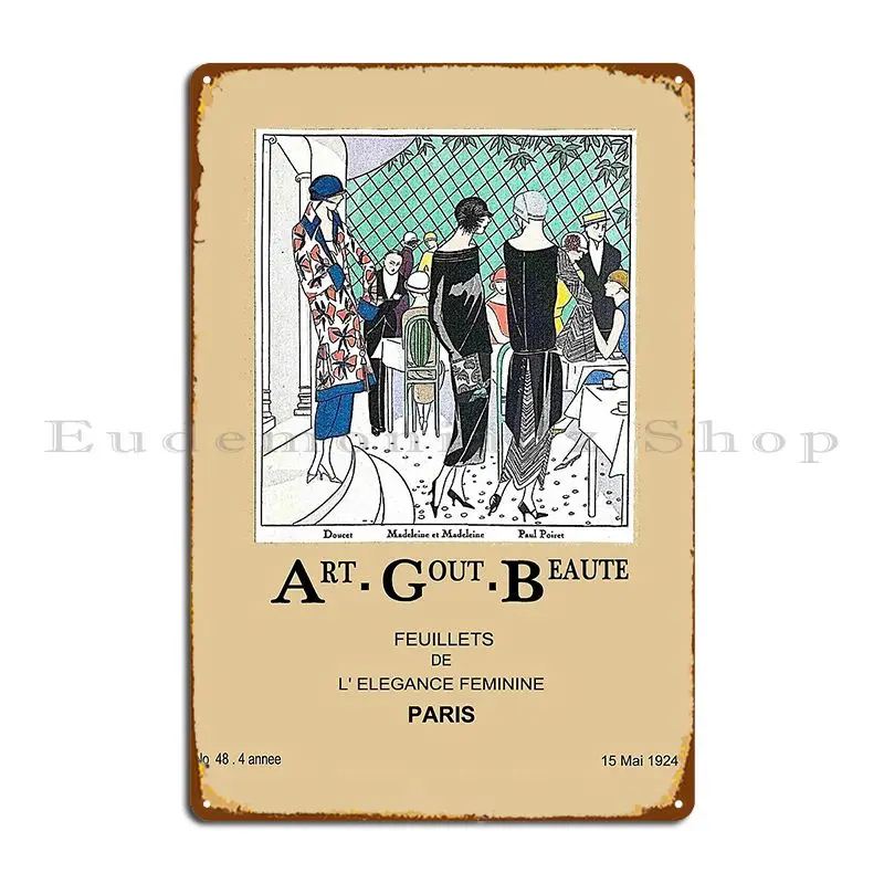 Art Gout Beaute Vintage 1924 French Magazine Advertising Print Metal Sign Create Designs Club Wall Decor Vintage Tin Sign Poster