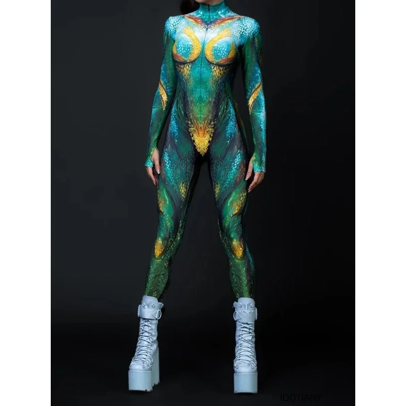 EE01 Colorful Sexy Bodysuit Punk Gothi Women Cosplay Jumpsuit Carnival Slim Zentai Suit Xmas Costume Festival Theme Party CaIo0！