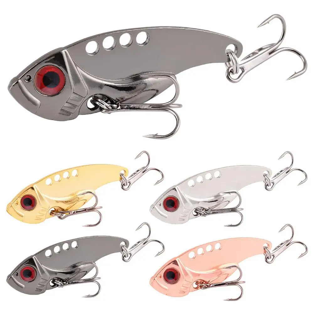 

3.5cm/4cm/5.5cm Fishing Spoon Lures With Hook 3d Eyes Vib Hard Blade Bait Fishing Gear For Freshwater Saltwater Wholesale