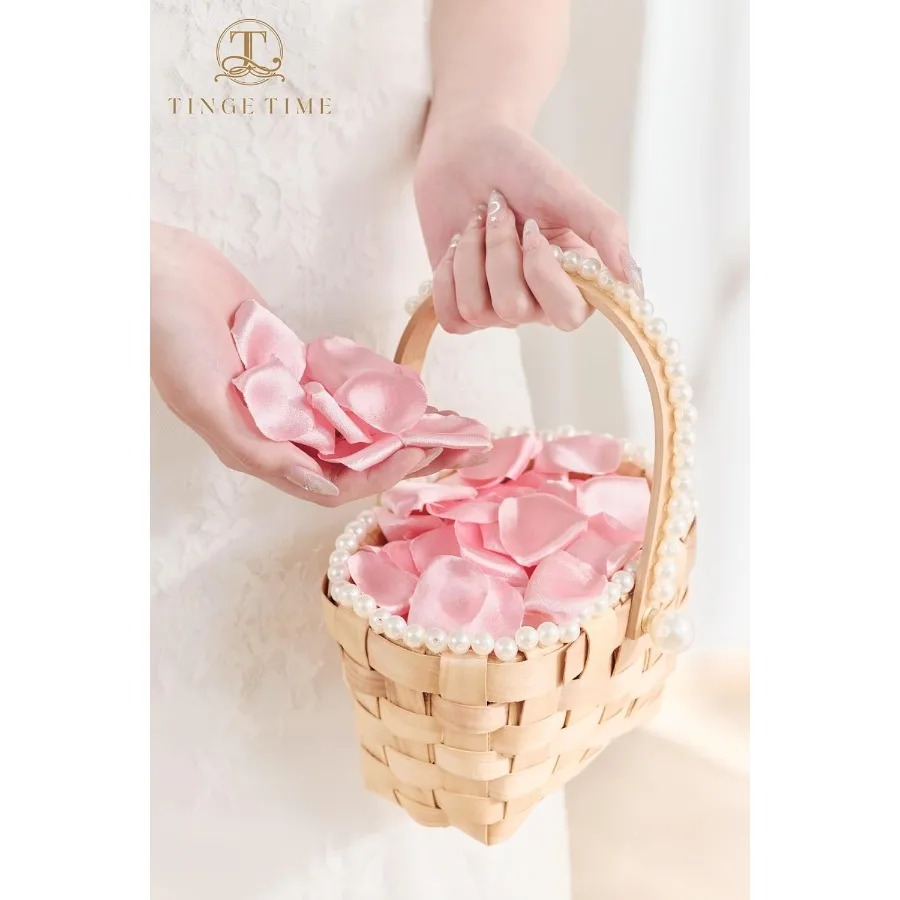 TINGE TIME 300 قطعة بتلات الورد الحرير أحمر الخدود الوردي القلب بتلات الزهور لحفل الزفاف زهرة فتاة سلة Ai مبعثر طاولة العشاء مركز #5