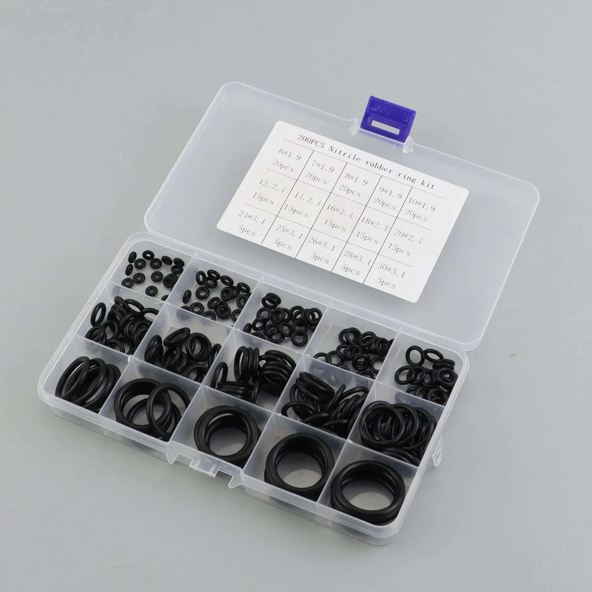 200pcs Rubber O-rings for Faucet, Hose, Valve, Water & Oil Proof Seals, Washer Combo Set, Universal Plumbing Accessories