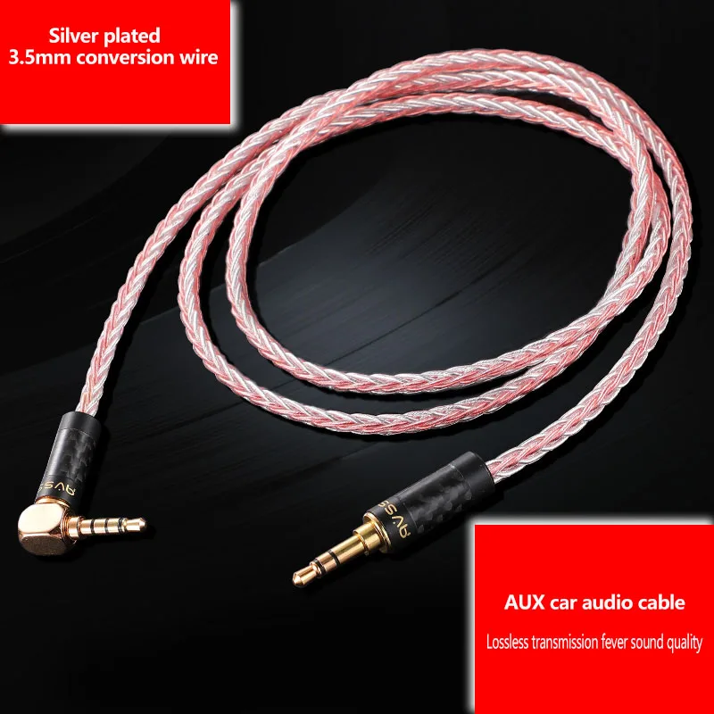 

Car AUX Pair Recording Cable Speaker Headphone Line 3 Pole 4 Pole Adapter Fever Grade Silver Plated Cable 3.5 to 3.5 4.4,2.5mm