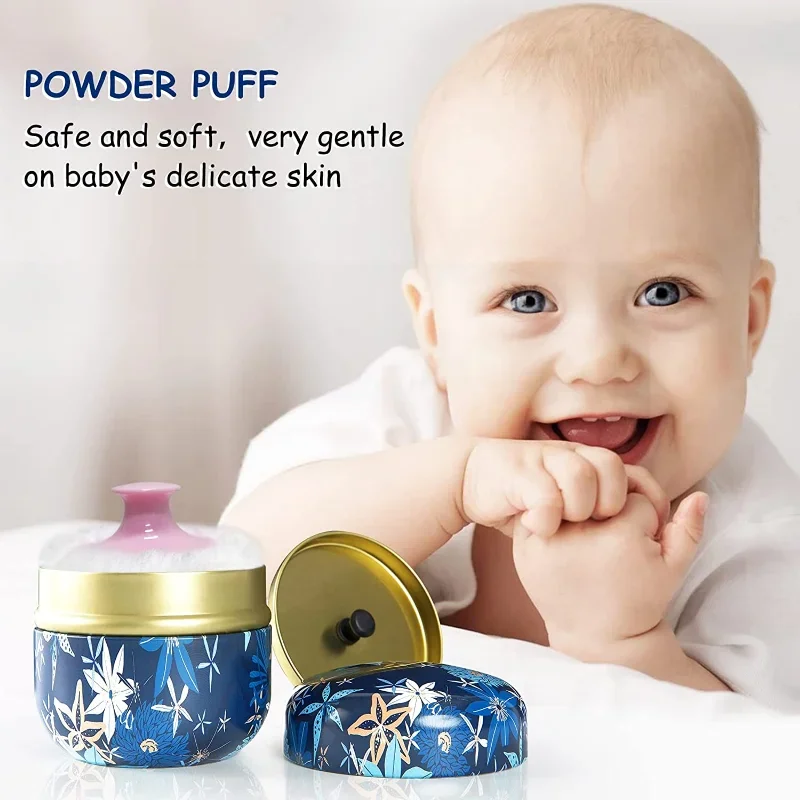 Portable Soft Baby Powder Puff and Container: Travel Essential for Dusting Powder (Blenders & Sponges, Beauty & Personal Care)