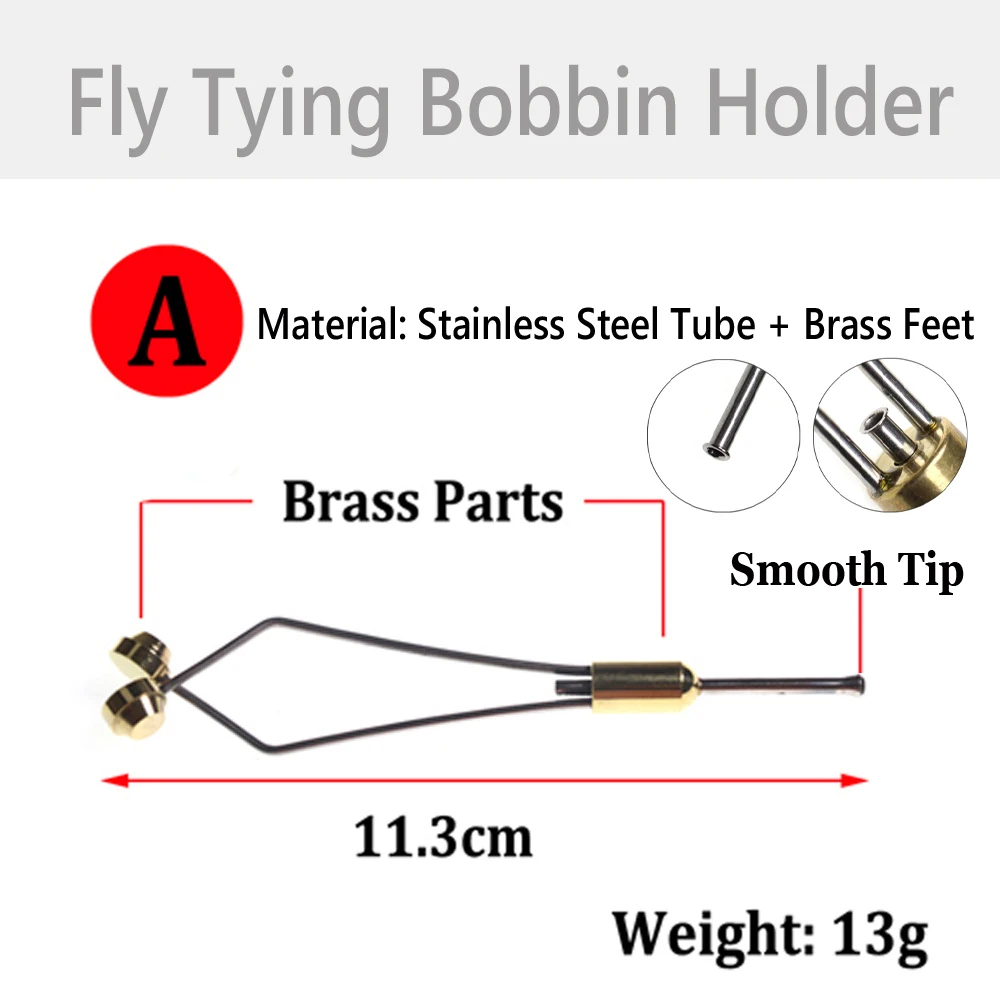 Wifreo Fly Tying Bobbin Thread Holder Whip Finisher Bobbin Threader Bodkin Dubbing Needle Scissors Steel Combo Fly Tying Tools