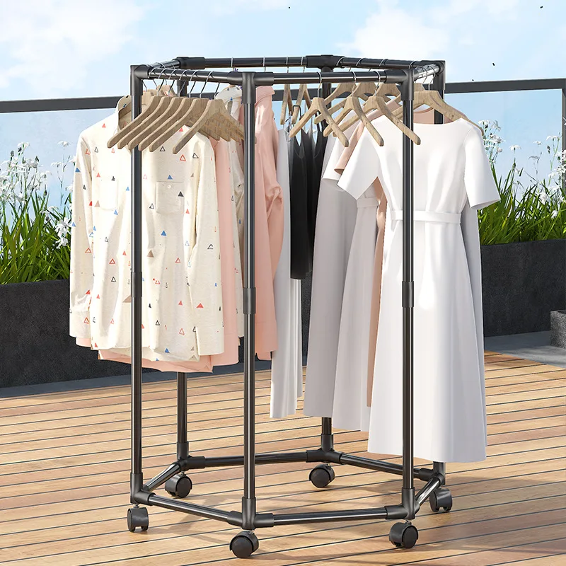 Clothes drying rack Floor-to-ceiling household balcony Indoor multi-functional rotating