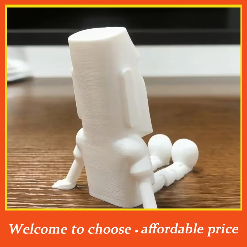 PI 1pc 3D Printed Moai Statue Easter Island Moai Ornament With Movable Joints Collectible Figurine Home Desk Decor Party Gift