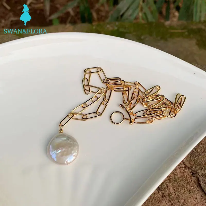 Natural Freshwater Pearl Pendant Necklace Jewelry for Women New Gift 14K Gold high-quality best gifts aaaaa New 2021