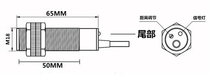 AC 24V M18 detección 5-30cm cilindro del cuerpo humano reflexión difusa infrarroja sensor de inducción fotoeléctrico interruptor de proximidad