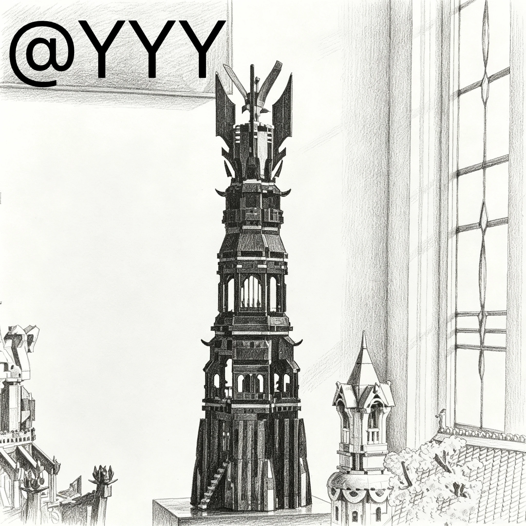 NEW/2359pcs iconic building black tower assembly collection ornaments birthday Christmas gift