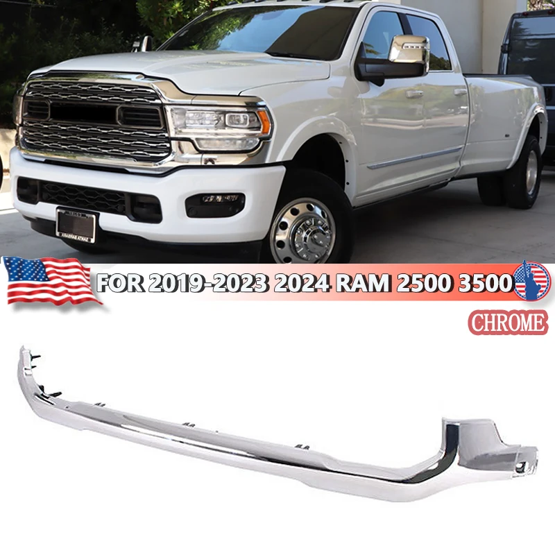 

Magickit Front Bumper Grille Molding Trim Chrome For RAM 2500 3500 2019-2024 Grille Surround Trim 6NB051Z0AE