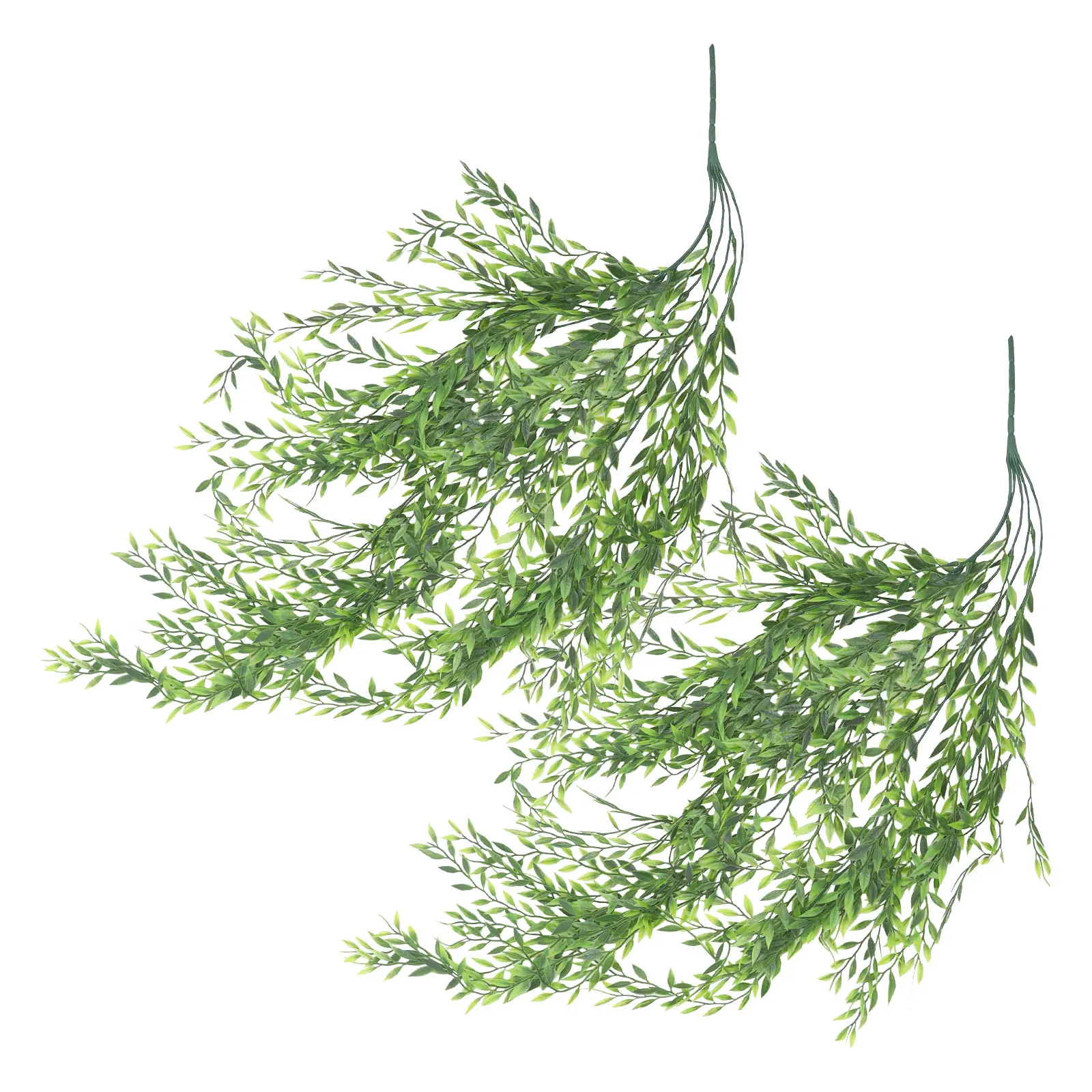 

2pcs Artificial Wicker Decor Fake Green Leaf Wall Hanging For Indoor Outdoor Home Wedding Decoration Green Leaf Vine Fake Plant