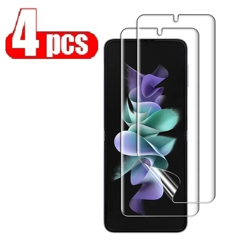 4Pcs Inside Hydrogel Film for Samsung Galaxy Z Flip 3 Flip 5 Screen Protector Full Cover Soft Clear Front Back Z Flip 4