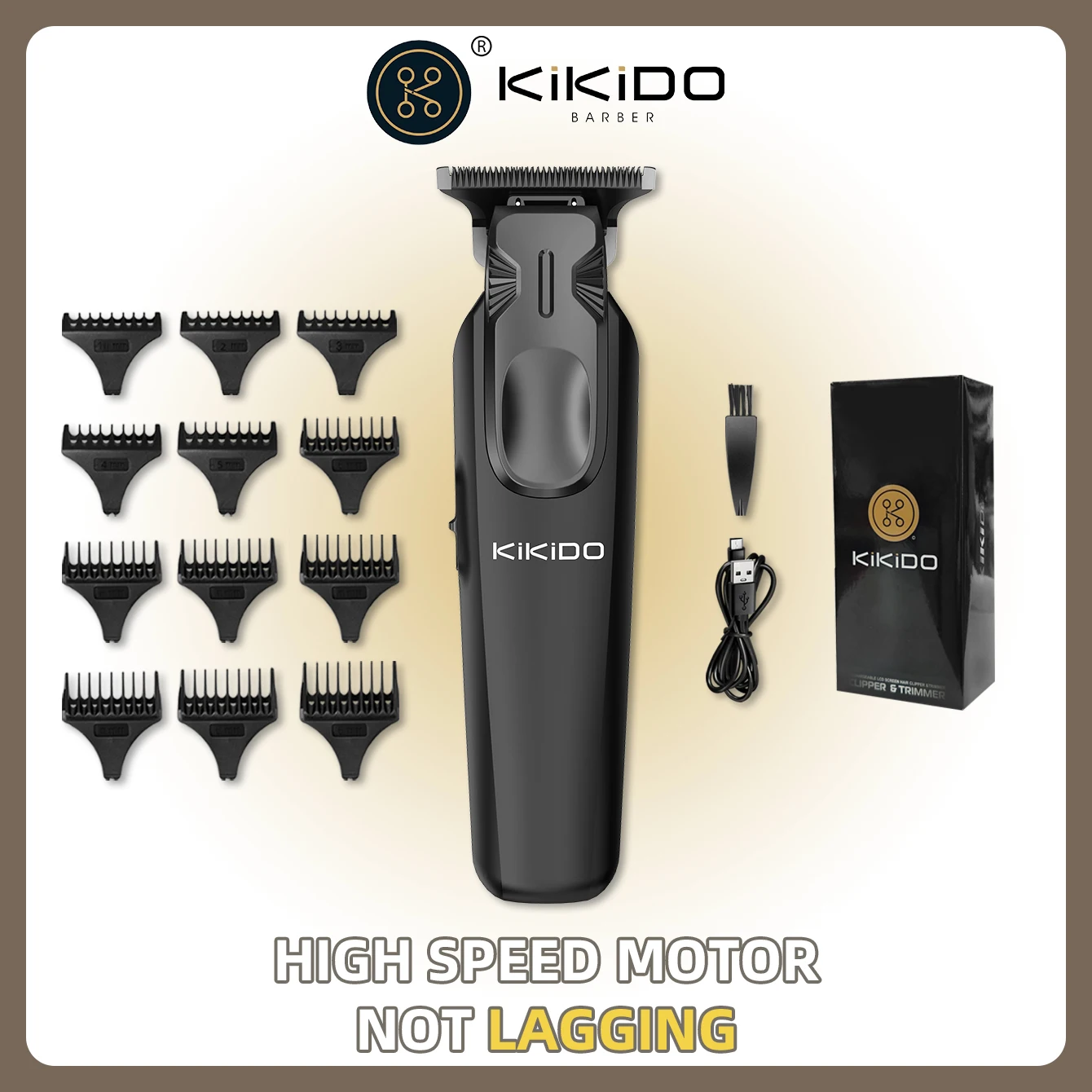 

KIKIDO KK-310 Electric Cordless Hair Clipper Home Appliance USB Fast Charging Hair Cutting Machine Hair Trimmer 15PCS/Set 7200r