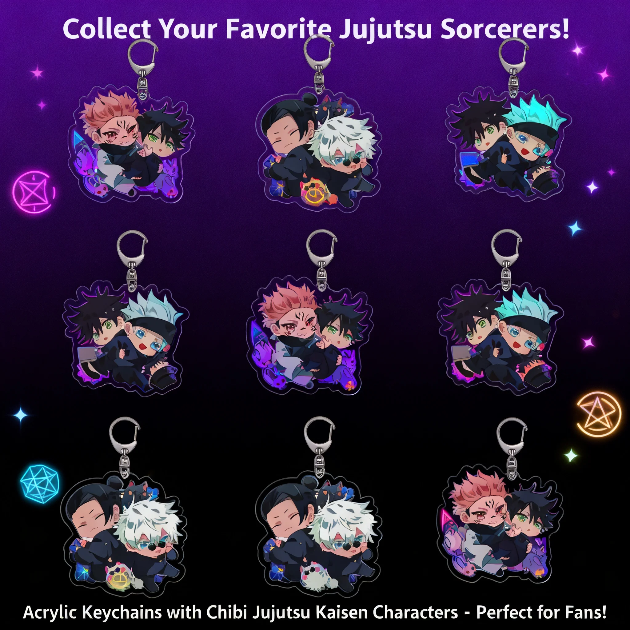 

Anime Jujutsu Kaisen Acrylic Keychain Gojo Satoru 2D Creative Pendant Game Merchandise Accessories In Stock Fast Shipping