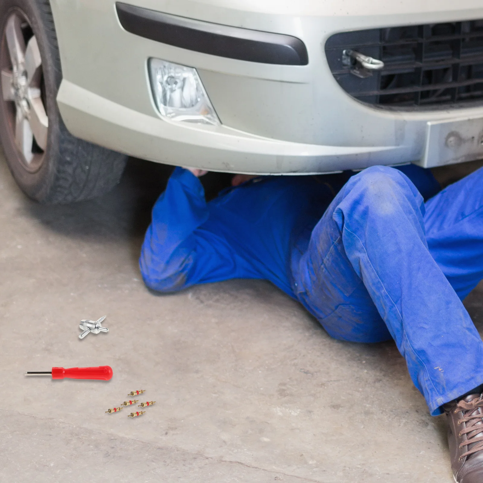 32 قطعة أداة إزالة جذع الصمام الأساسية مطلية بالنيكل لسيارة دراجة نارية شاحنات الإطارات صمام تمديد طقم تصليح #6