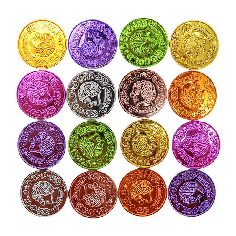 

10/30/50pcs clown carnival double-sided printed plastic coins in multiple colors - fun role-playing props, interactive plastic c