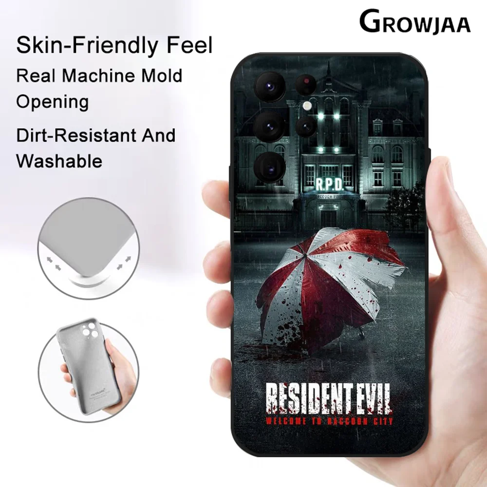 R-RESIDENT GAME EVILS Phone Case for Samsung Galaxy S24 Ultra S22 S23 Ultra S21 S20 5G Protective Silicone TPU Funda Cover