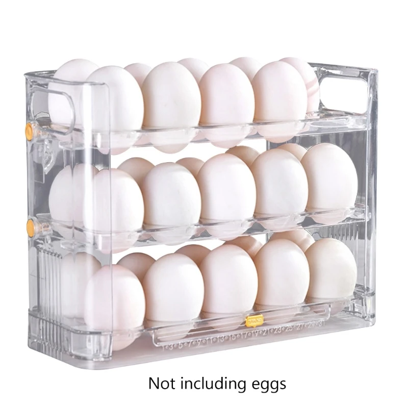 Egg Holder for Refrigerator Door, Egg Storage Box Reversible Box, 3Layer Fridge Egg Tray Container for Dropshipping