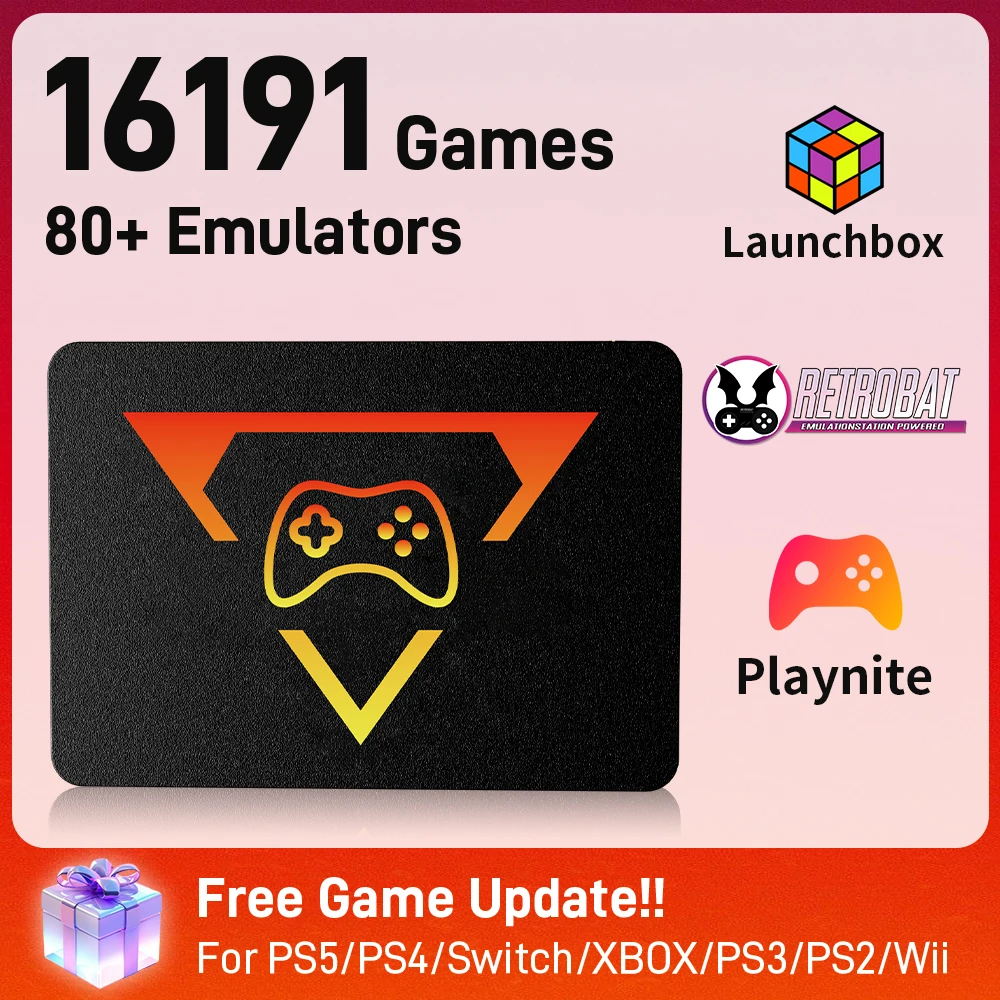

PlayZone 1TB Gaming SSD Game Console 80+Emulator for PS5/PS4/Switch/XBOX/PS3/PS2 with 16191 AAA&3D&Retro Game for Win PC/Laptop