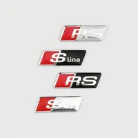 Car Aluminium Alloy Steering Wheel Sticker Emblem for Audi SLine Logo A3 A4 A5 A6 A7 A8 Q3 Q5 RS3 RS4 RS5 RS6 S3 S4 S5 Badge