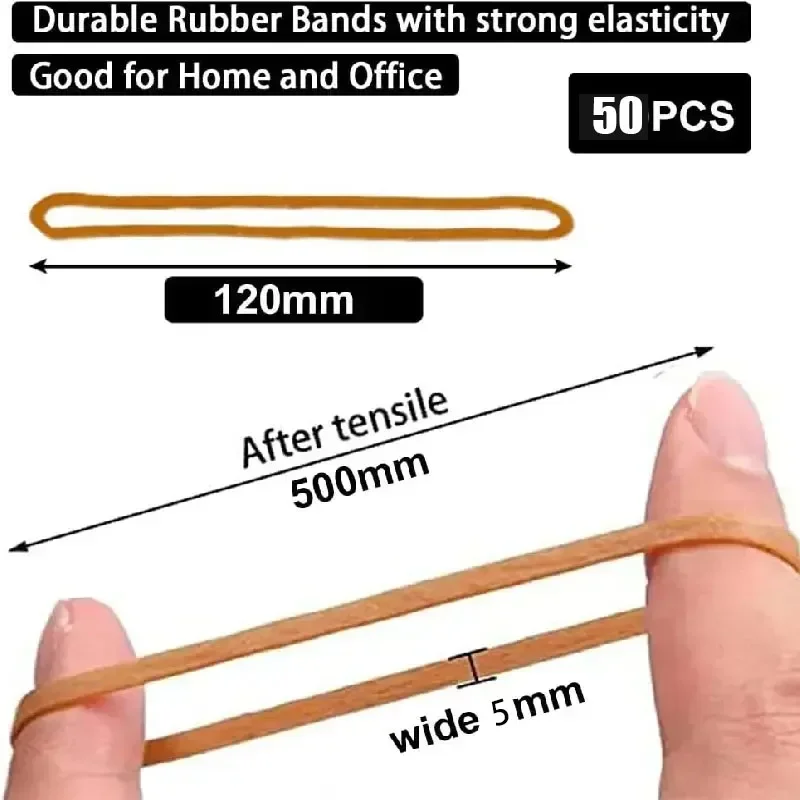 Heavy Duty Rubber Bands Thick Elastic Bands for Office File Folder School Home Strong Natural Latex Rubber Bands Reusable