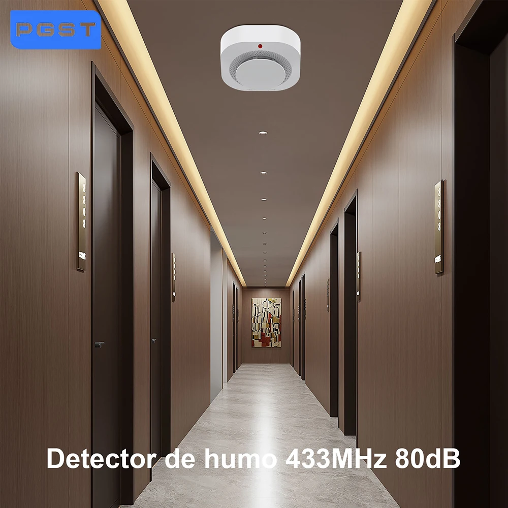 Detector de alarma con Sensor de alarma de humo, protección contra incendios inalámbrica de 433MHz para sistemas de alarma de seguridad para el hogar RF GSM
