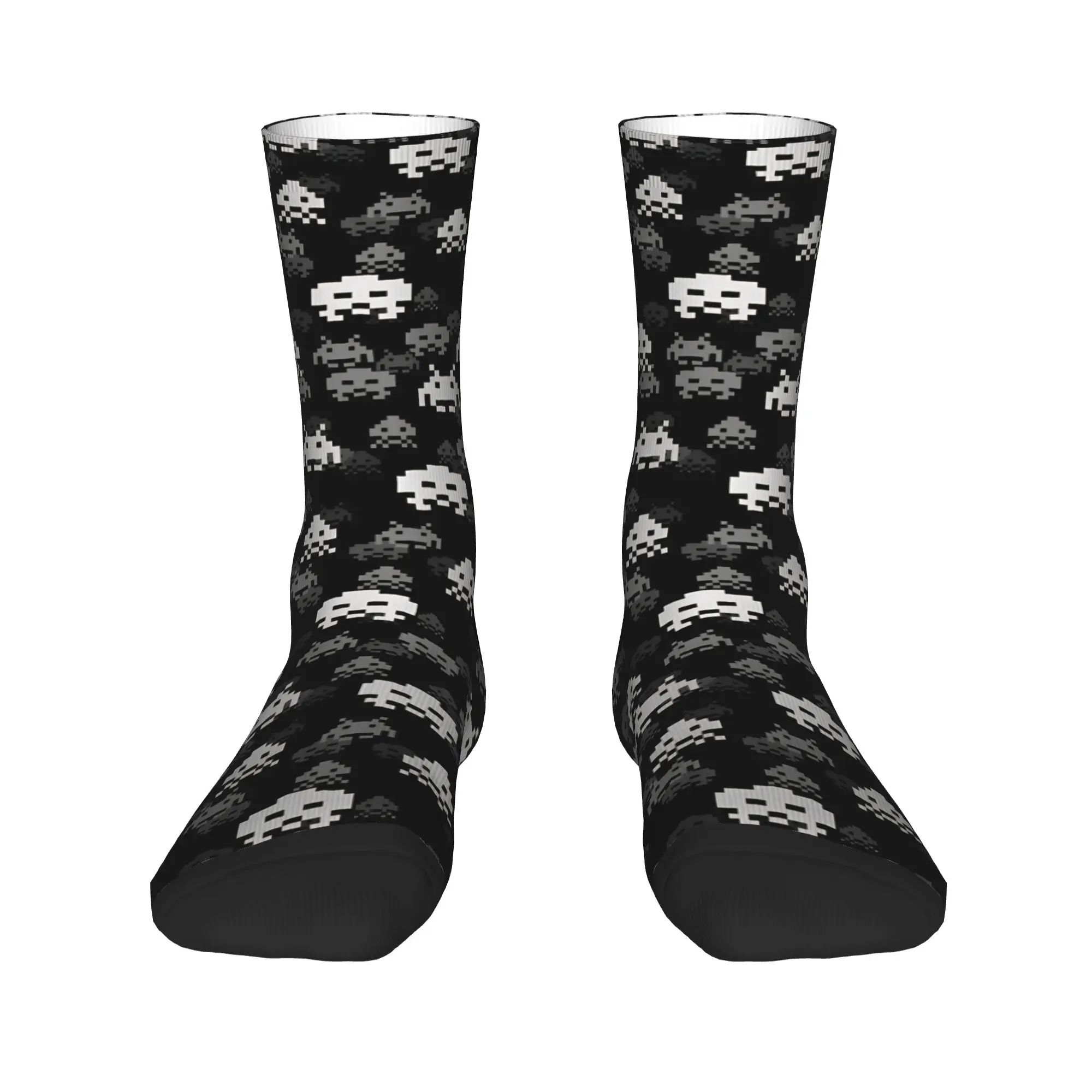 Space Invaders Lightweight Stockings Women Men  Socks High Quality Retro Socks Winter Cycling Anti Slip Design Socks Gift Idea