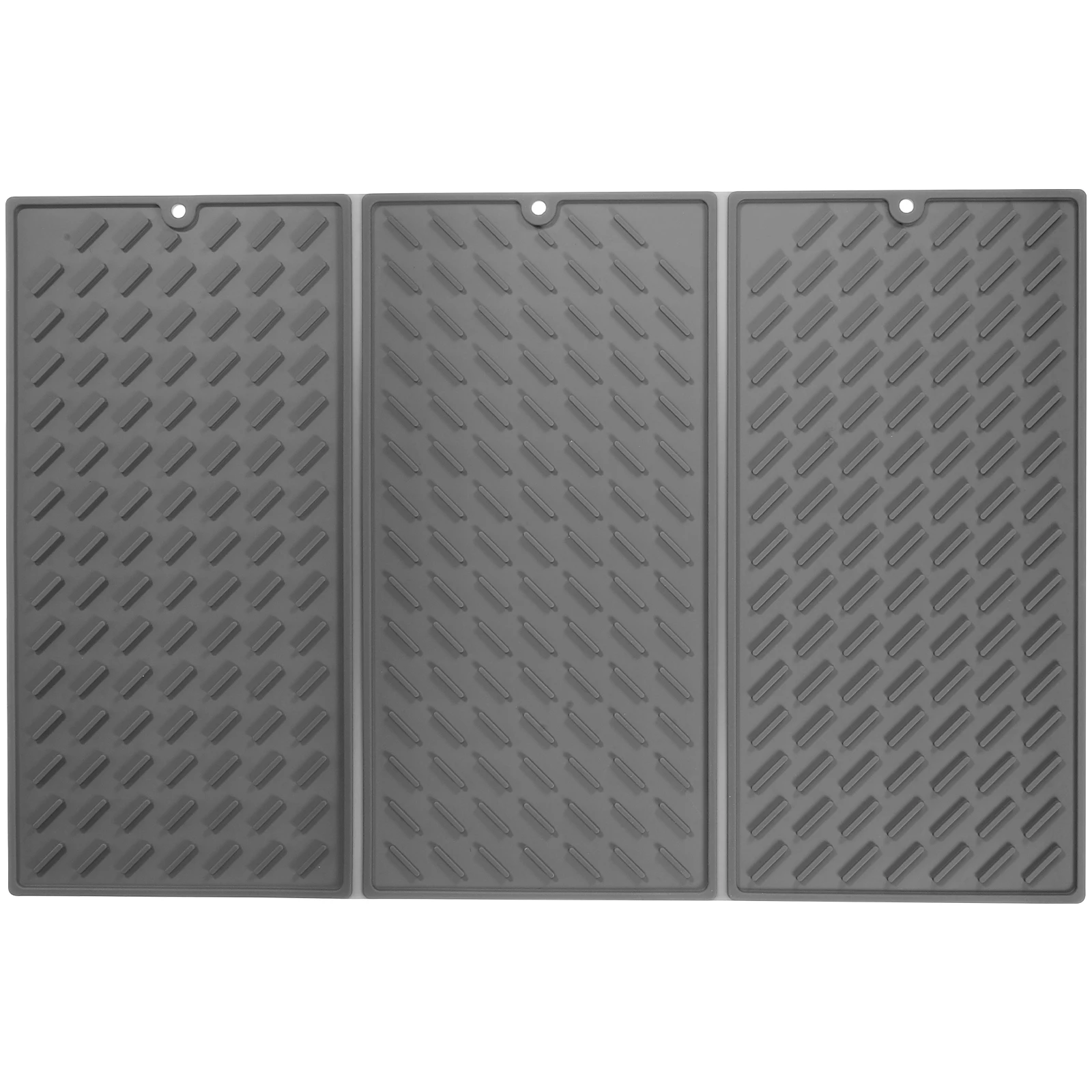 

Silicone Draining Mat 3-Fold Kitchen Drying Large Grey Counter Collapsible Tray Pad Dish Sink Pot Utensil Protector Mats