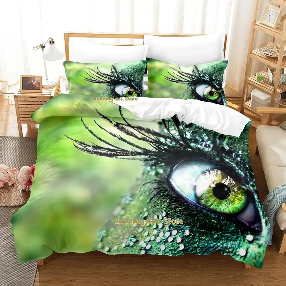 

Hip Hop worldeater galaxy eye watercolor Artistic Eye Bedding Set Cartoon Anime three-piece set Adult Kid Bedroom Duvetcover Set