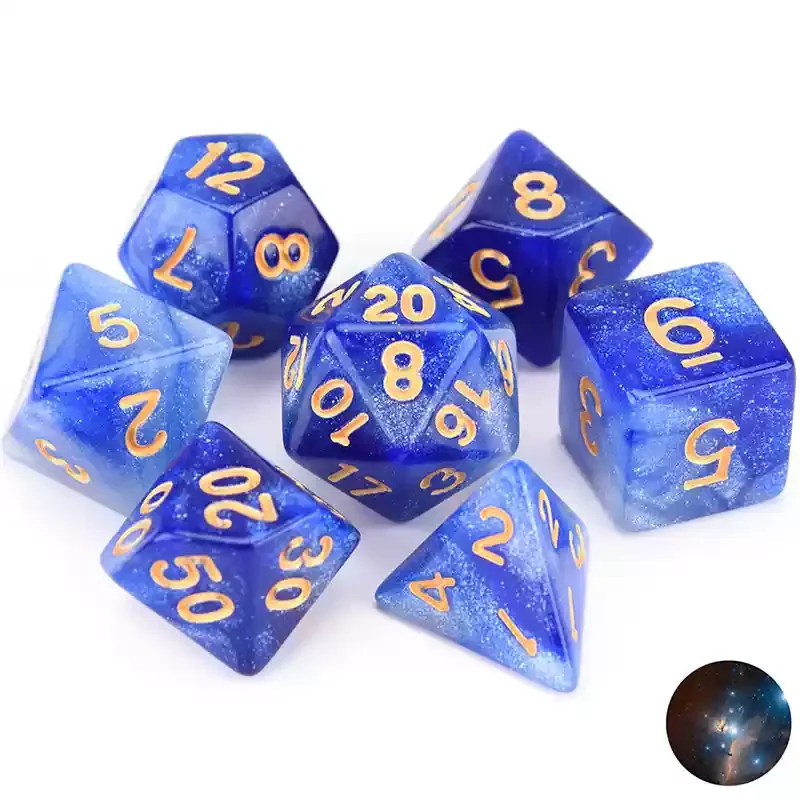 7pcs/lot Dice for Table Games DND RPG Roleplaying Board Game Digital Dice Double-colors D20 D12 D10 D8 D6 D4 Polyhedral Dice Set