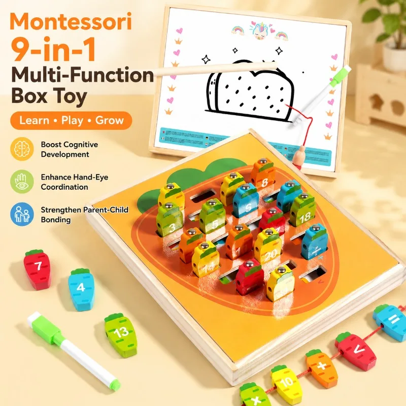 9 in 1 Multifunctional Game Box Kids Educational Tabletop Toy Multi-play Modes Parent-child Training Early Learning Board Game