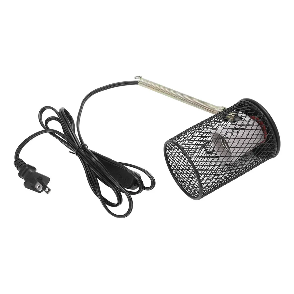 Safe Iron Heat Lamp Shade Corrosion Resistant With Hook Heating Lamp Shade 110V Voltage US Plug Reptile Heat Lamp Lizards