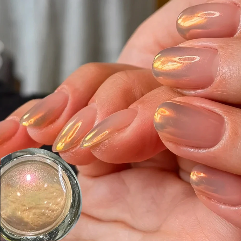 

1Pcs Aurora Orange Nail Glitter Powder 0.2g-Net Sunset Orange Metallic Mirror Effect Nails Pigment For Nail Art Gel Polish Dust*