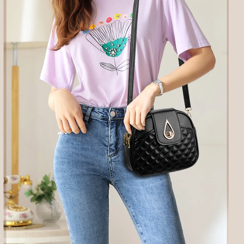 Simple Commuting Small Square Bag The New Trend Fashion All Three-layer One-shoulder Lady Cross-body Bag