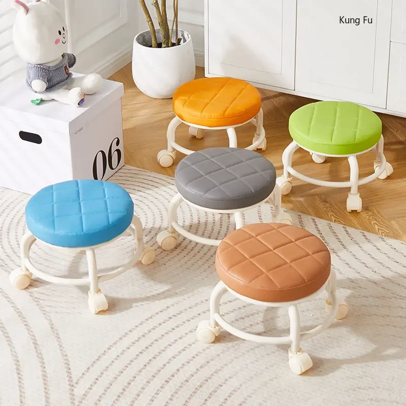 

Household Universal Wheel Low Stool Baby Caring Fantastic Product Small round Stool for Children