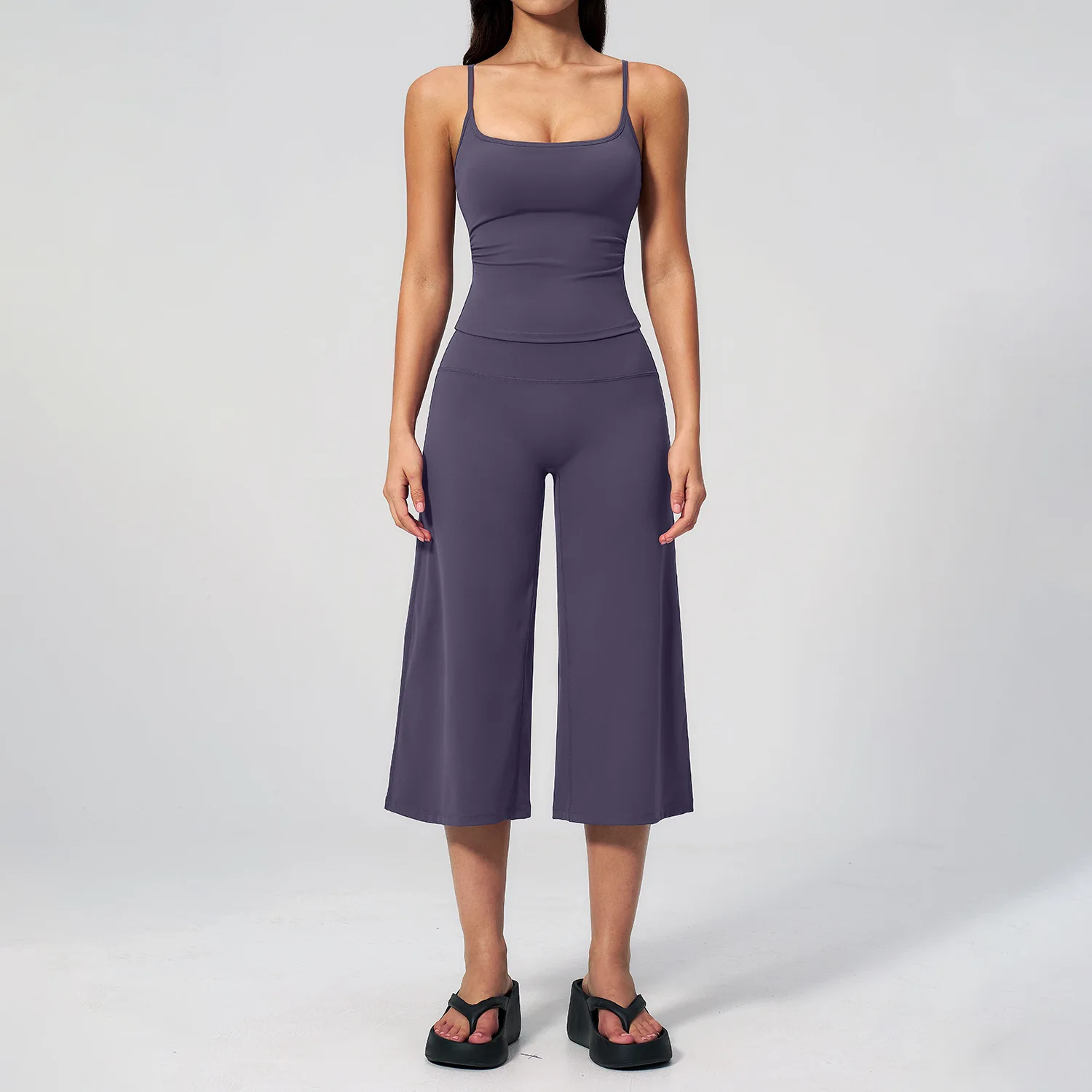 

Capri Pants Set 2 Pieces Yoga Suit for Women Tracksuit Fitness Gym Clothes Sports Bra Workout Sets Gym Set Outfit Athletic Wear