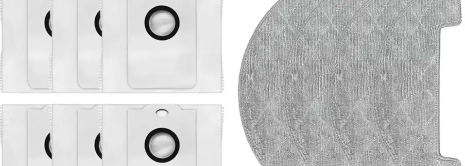 

4 Mop Pads And 6 Dust Bags Kit For MYBOT X9 PRO Robot Vacuum Cleaner Microfiber Cleaning Accessories