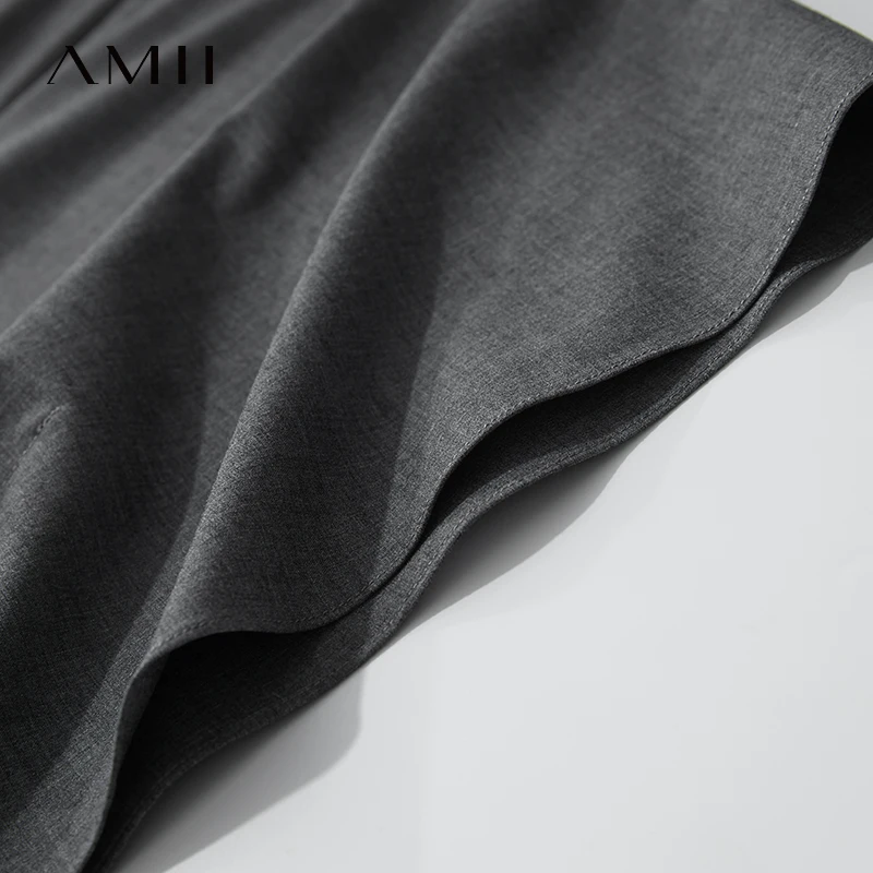 Amii – robe minimaliste pour femmes, nouvelle collection été 2021, manches courtes, ligne en H, asymétrique, vêtements élégants pour dames, 12522022