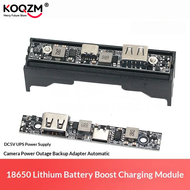 5V UPS Lithium Battery Boost Charge Module Type C USB Integrated Charge Discharge Board For 3.7V Li Ion Cell